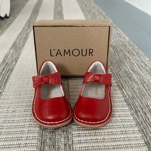 L’Amour Iris Bow Strap Mary Jane red toddler size 7